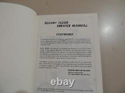 09.1976 Suzuki TS 250 Workshop Shop Repair Service Manual Shop Manual