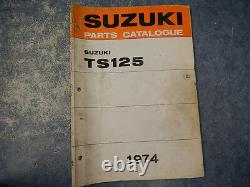 1974 Suzuki Ts125 Duster Parts Catalogue Manual Ts 125 71 72 73 74 75
