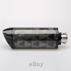 1X Real Carbon Fiber Motorbike ATV Modified Exhaust Tail Pipe No Muffler 38-51mm