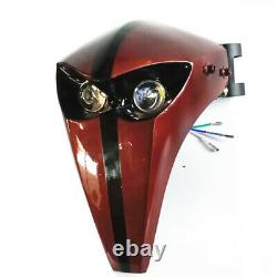 1pcs LED Headlight Fairing Skeleton Skull Universal Motor With 43mm-46mm Custom