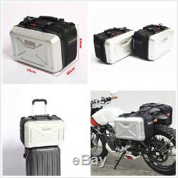 2 Pcs Hard ABS&PC Motorcycles ATVs Side Luggage Storage Box Saddle Bag Universal