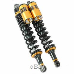 2Pcs 15 380mm Motorcycle Rear Air Shock Dampers Absorbers Round Hole For Suzuki
