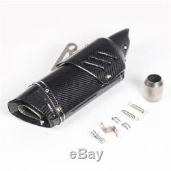 51mm Glossy Real Carbon Fiber Motorcycle Modified Exhaust Muffler DB Killer Set