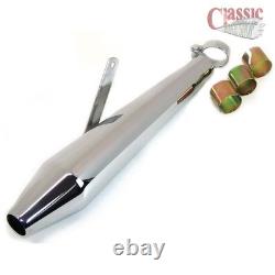 Chrome Shorty Cafe Racer Hooligan Motorcycle Muffler Reverse Cone PeaShooter