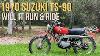 First Start Of The Year Revving Up A Classic 1970 Suzuki Ts 90 Suzuki 2stroke Vintagemotorcycles
