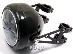 Headlight Brackets for Motorbike Cafe Racer 37mm Black Fork Mounted