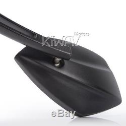 KiWAV Palm mirrors black CNC Emark M8 for Suzuki A50 AC50 TS90 125 UK STOCK
