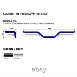 LSL Flat Track Steel Handlebar BLK 22.2mm Suzuki TS 50 / 80 1982