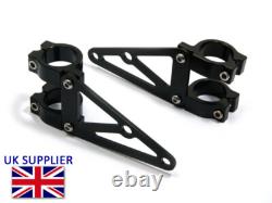 Motorcycle Headlight Brackets Cafe Racer for 32-33mm Forks BLACK PAIR