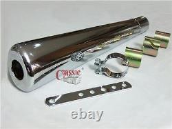 Oval Short Megaphone Muffler Ideal For Custom Motorcycle projects