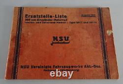 Parts Catalog / Spare Parts List NSU 201 T & 201 TS Stand 05/1930