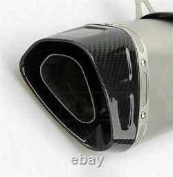 Real Carbon Fiber Top Performance 2'' Motorcycle Exhaust Pipe Muffler withSticker