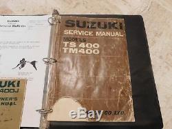 SUZUKI 1972 TM TS 400 J Owner's & Service MANUALS Vintage MotoCross Enduro LOT