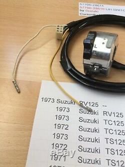 SUZUKI RV125 TS125 TC125 TS185 TS250 HANDLE SWITCH 57700-28610 s/s 57700-28611