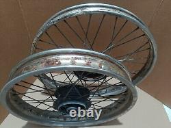 SUZUKI TS 50 Ts80 TS80X 50x SC11A set of OEM wheels rims hubs spokes front rear