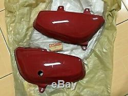 Suzuki 73-77 TC125 TS125 L/R Side Cover Scarlet Red NOS 47111/47211-28610-293