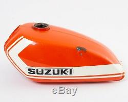 1972 Suzuki Ts250 Orange Réservoir De Carburant Essence Vintage Ts Peinture Originale Rayure Blanche