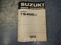 1972 Suzuki Ts400j Apache Catalogue Pièces Détachées 1ère Édition 74 Ts 400 J