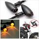 2 Pcs Mini Bullet Black Smoke Lens Ambre 12led Indicateur De Signal De Moto