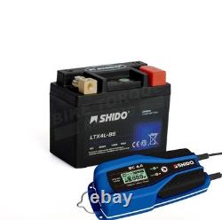Batterie lithium Shido et chargeur DC4 pour Suzuki TS 125 XU 1986-1990