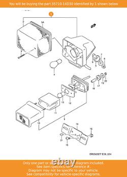 Ensemble de lampe de queue SUZUKI, 35710-14D30 OEM