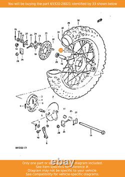 Ensemble de rayons SUZUKI, arrière, 65320-28021 OEM