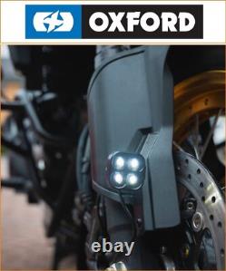 Feux auxiliaires à LED DRL Oxford Cube Lights EL383 homologués E pour Suzuki TS 250 X 1986