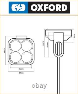Feux auxiliaires à LED DRL Oxford Cube Lights EL383 homologués E pour Suzuki TS 250 X 1986