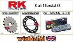 Kit chaîne et pignon RK en acier XSO pour moto Suzuki TSR125 (TS125RK) 1989
