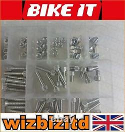 Kit de boulons pour écran Bikeit Chrome 150 pièces pour Suzuki TS 250 X 1986