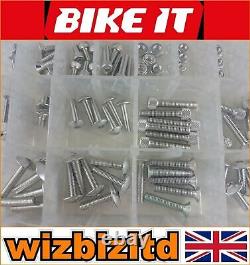 Kit de boulons pour écran Bikeit Chrome 150 pièces pour Suzuki TS 250 X 1986