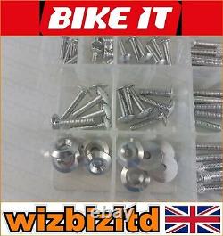 Kit de boulons pour écran Bikeit Chrome 150 pièces pour Suzuki TS 250 X 1986