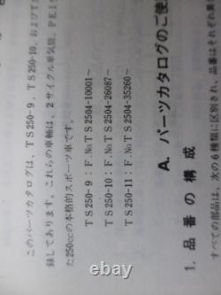 Liste des pièces Suzuki Hustler 250, manuel d'entretien moto d'origine, TS2504