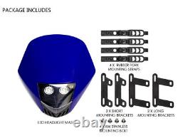 Masque de phare LED BLEU pour Yamaha WR TT DT Enduro Supermoto Motocross