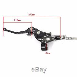 Motocyclette 7/8 Frein Avant Master Cylinder Câble Embrayage Perch Levers 1200mm
