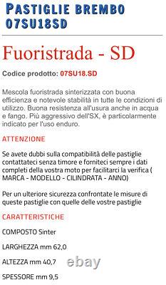 Plaquettes de frein sinterisées Brembo arrière pour Suzuki TS 200 R 1990-1994