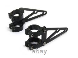 Supports de phare de moto pour Cafe Racer pour fourches de 32-33mm NOIR PAIRE