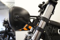 Supports de phare de moto pour Cafe Racer pour fourches de 32-33mm NOIR PAIRE