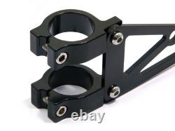 Supports de phare noirs pour moto café racer, montage sur fourche de 37 mm