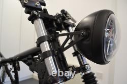 Supports de phare noirs pour moto café racer, montage sur fourche de 37 mm