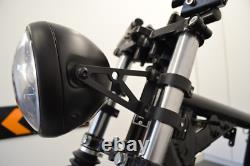 Supports de phare noirs pour moto café racer, montage sur fourche de 37 mm