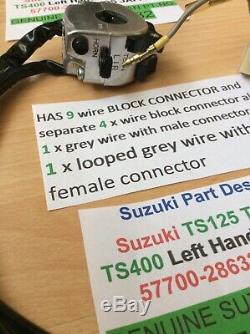 Suzuki Ts125 Tc125 Ts185 Ts250 Nos Switch Poignée Montage 2 X Type De Connecteur