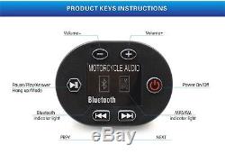 Universal Bluetooth Moto Guidon Audio Stéréo Système De Haut-parleurs Mp3 Aux Fm